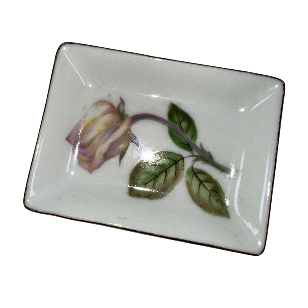 Antique Little Porcelain Dish - MCM‎ Tulip with Gold Trim - Japan